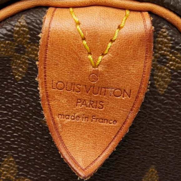 LOUIS VUITTON Brown Monogram Leather Speedy 40 Boston Bag